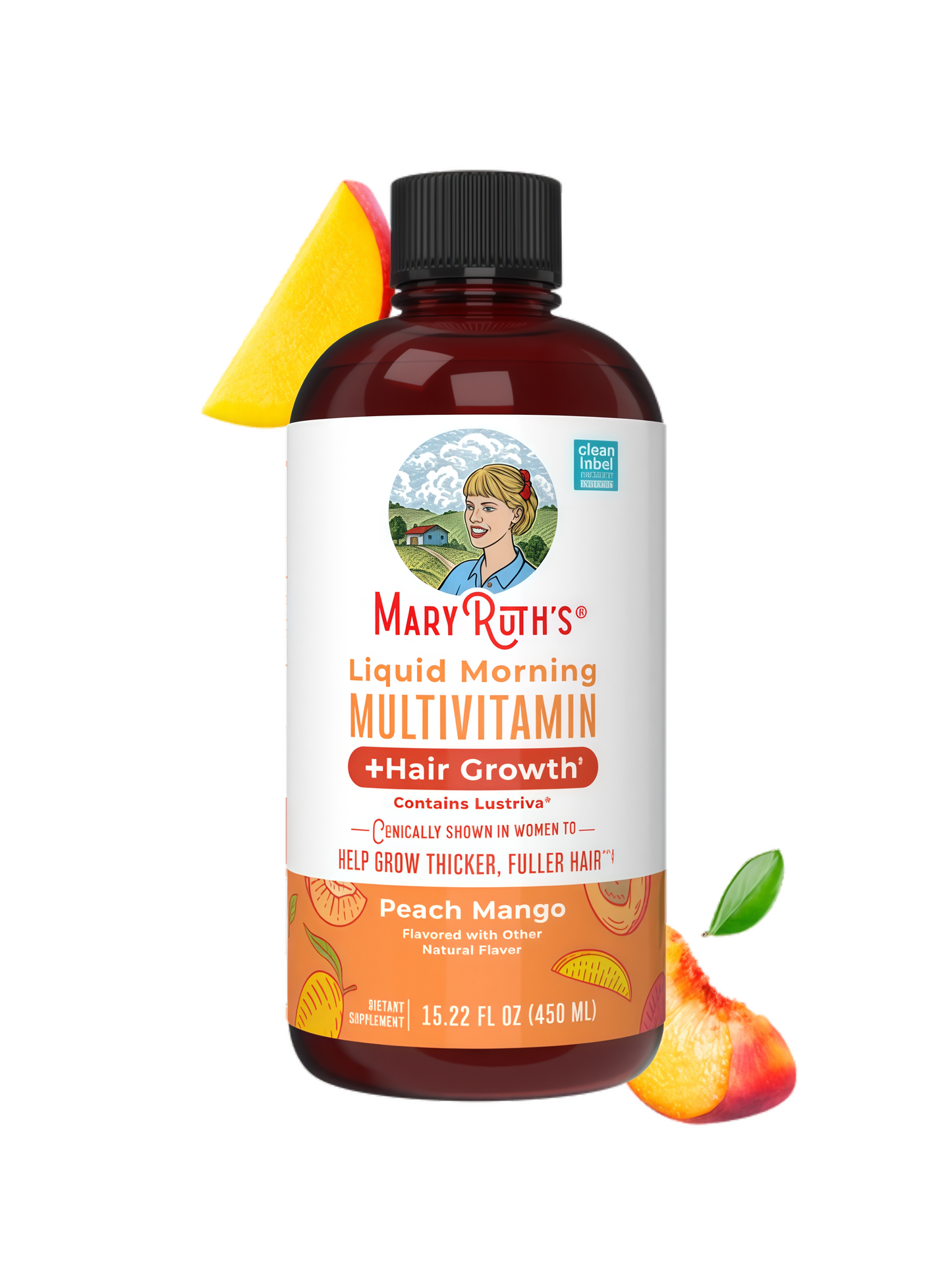 MARYRUTH'S Liquid Multivitamin+Hair Growth | Clinically Tested for Thicker Hair & Facial Wrinkles in Women | Biotin 10000mcg | Lustriva Hair Growth Supplement | Skin Care | Age 18+ | 30 Fl Oz